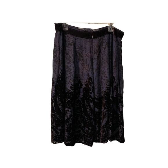 Elie Tahari Women's Velvet Burnout Raven Skirt Size 14 NEW Purple Whimsigoth - Picture 2 of 8